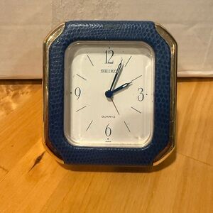 Seiko Blue and Gold Accent Wall Clock